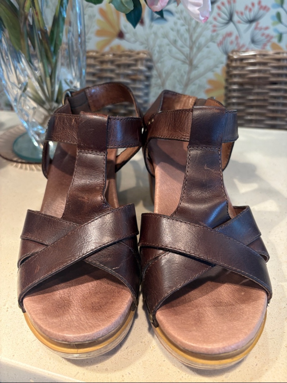 Women’s Brown Leather Studded Clog Sandal - Picture 2 of 10